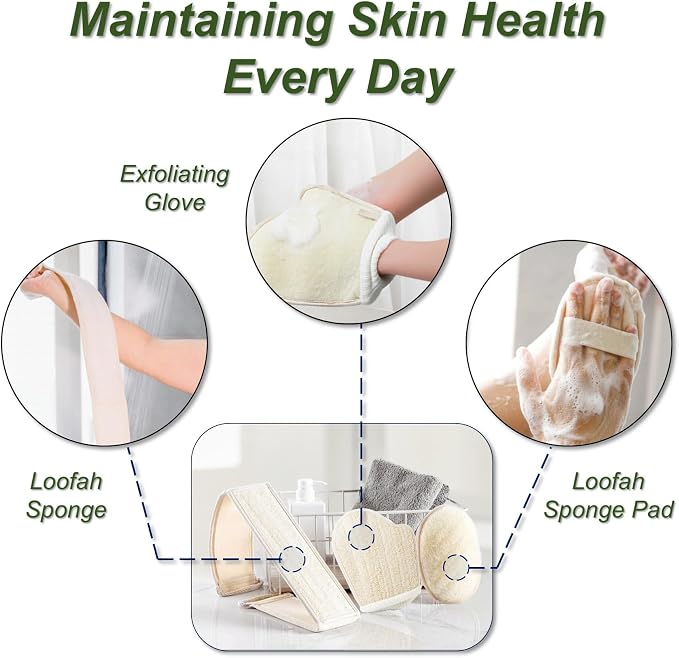 Natural Loofah Sponge, Exfoliating Body Scrubber - Image 3