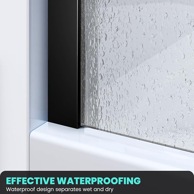24" W x 62" H Frameless Bathtub Shower Door Bathtub Glass Panel Half Shower - Image 4