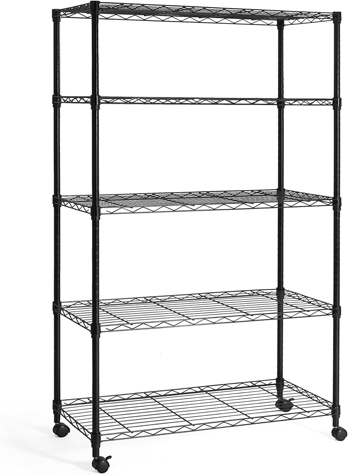 CAPHAUS 3/4/5-Tier Adjustable Height Wire Shelving Unit, Wire Rack Shelving by CAPHAUS