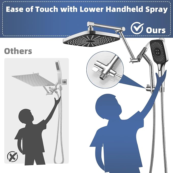 12" High Pressure Rain/Rainfall Shower Heads - Image 2
