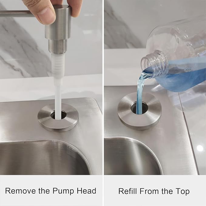 Deck Mounted Brass Kitchen Sink Soap Dispenser or Lotion Dispenser - Image 6