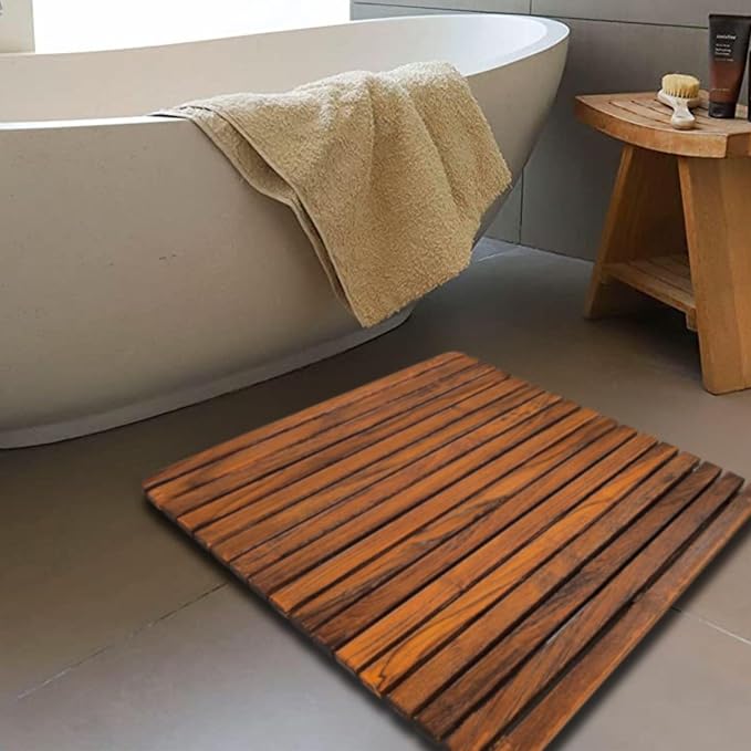 Nordic Style Premium Teak Shower and Bath Mat - Image 2