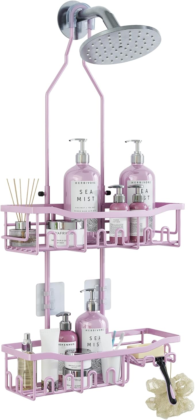 Shower Caddy, Upgraded Extended Length Shower Caddy Over Showerhead No Blocking by Joqixon
