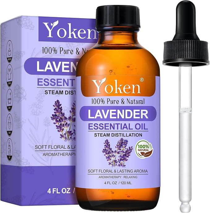 Lavender Essential Oil, 4 Fl Oz, 100% Pure and Natural, Premium Grade Lavender by Yoken