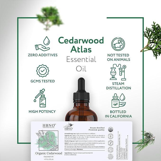HBNO Organic Cedarwood Essential Oil - Image 4