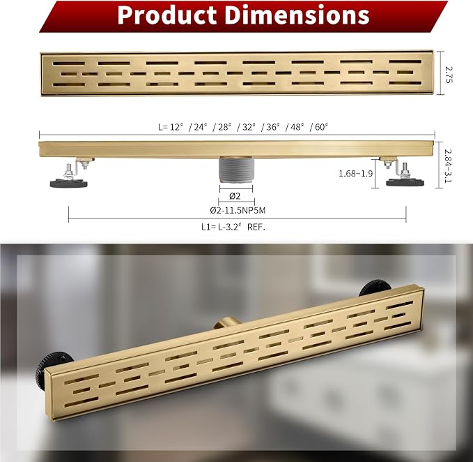 Sharp-tec Linear Shower Drain, 36 inch Shower Drain - Image 6