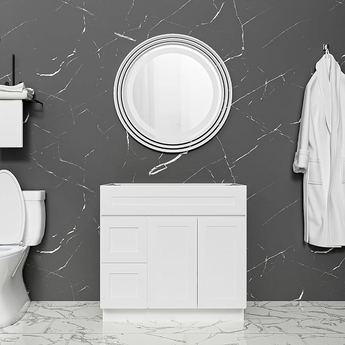 KitchenMan Bathroom Vanity 36 Inch Unassembled Sink Cabinet - Image 6