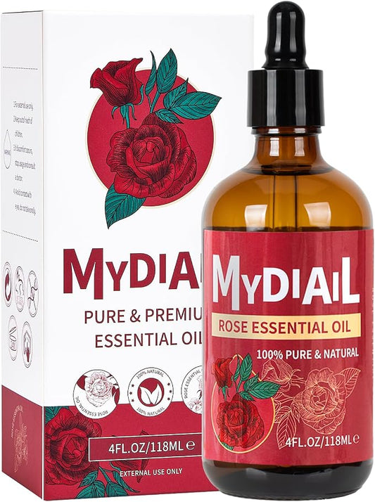 Rose Essential Oil 118ml Natural Premium Rose Oil Essential Oil by MYDIAILESSENTIALOILS