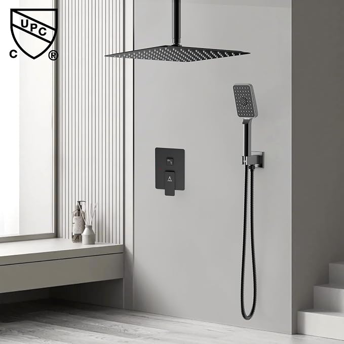 Rain Shower System 12IN Modern Brass Faucet Set - Image 2