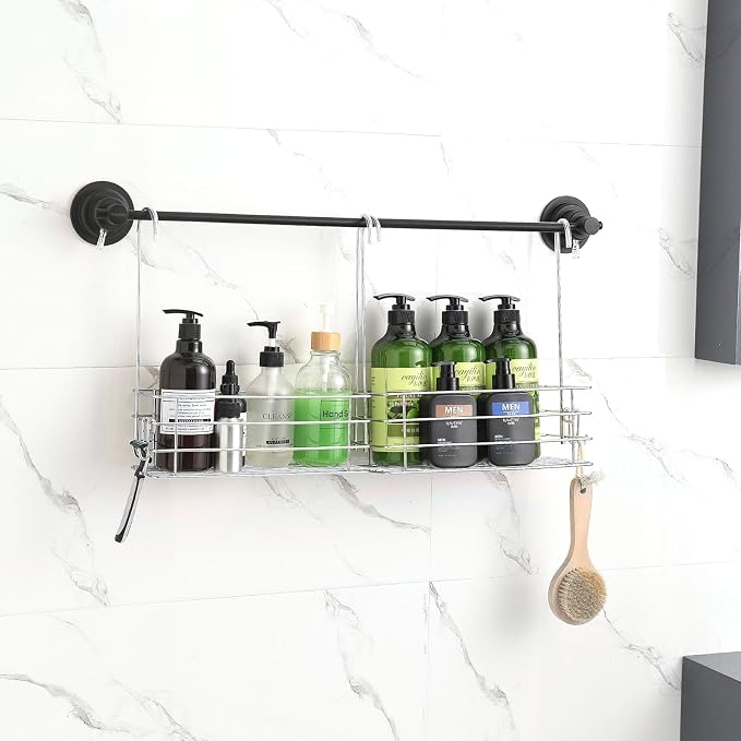 2pcs Single-Layer Hanging Shower Caddy, Rustproof Shelves Rack by Seltomer