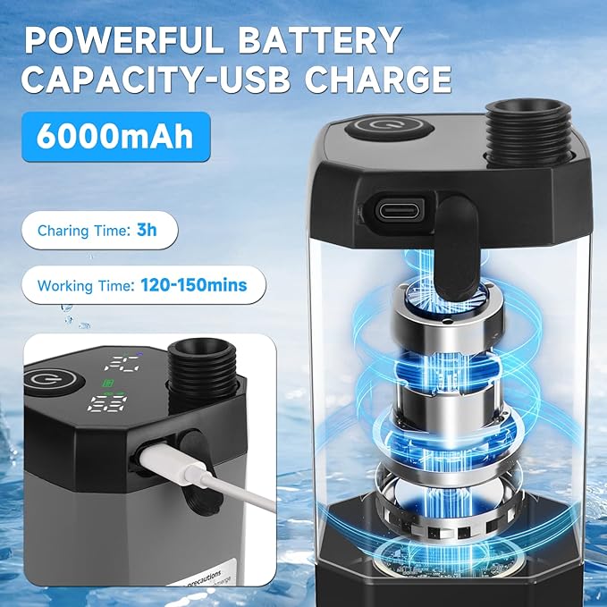 Portable Shower for Camping, Rechargeable Camping Shower Pump - Image 3