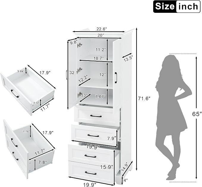 Merax 71.6" Tall Bathroom Storage Cabinet - Image 2