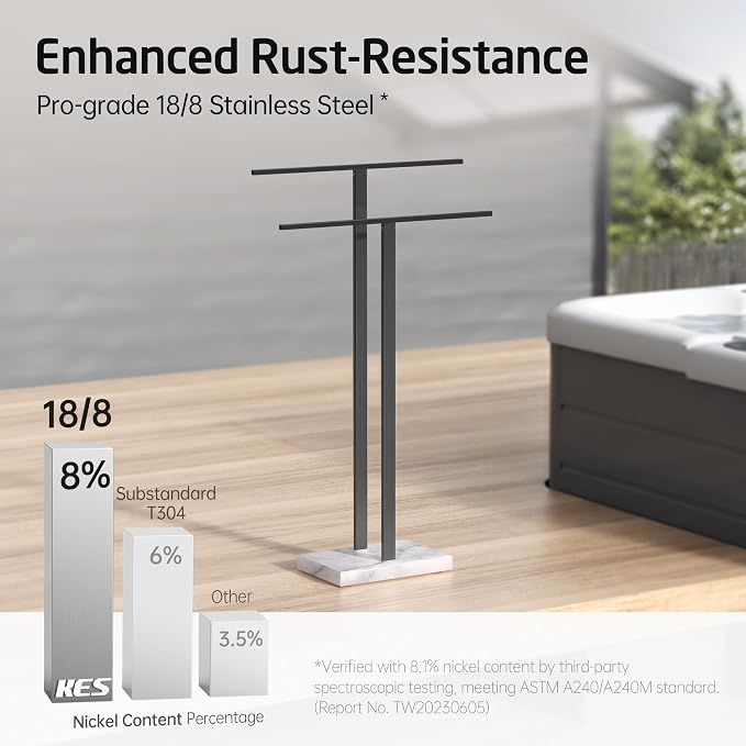 KES Standing Towel Rack, 2-Tier Towel Racks - Image 5