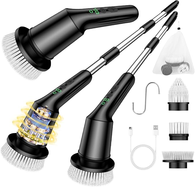 Electric Spin Scrubber for Cleaning Bathroom, Shower Scrubber Cordless Cleaning by CTMAST