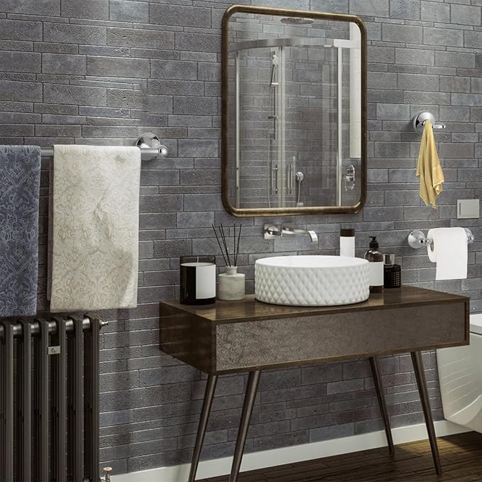 4 Piece Bathroom Hand Towel Holder Set, Adjustable Towel Racks - Image 9