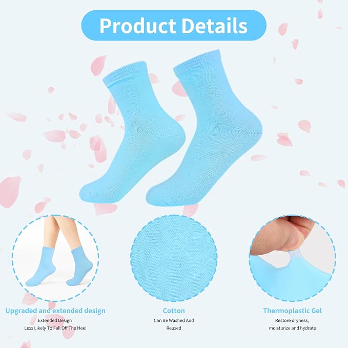 Gel Socks for Dry Cracked Feet Women, Foot Moisturizing Socks, Gel Socks Spa - Image 2