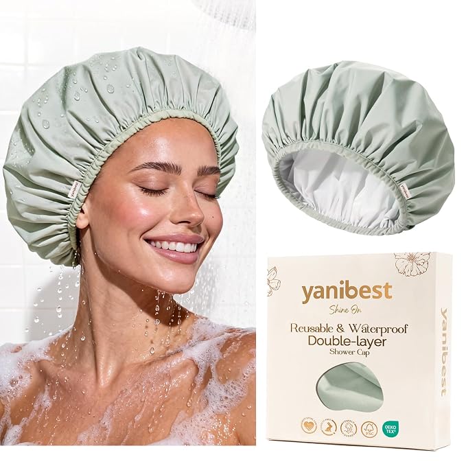 Yanibest Shower Cap Reusable Waterproof by yanibest