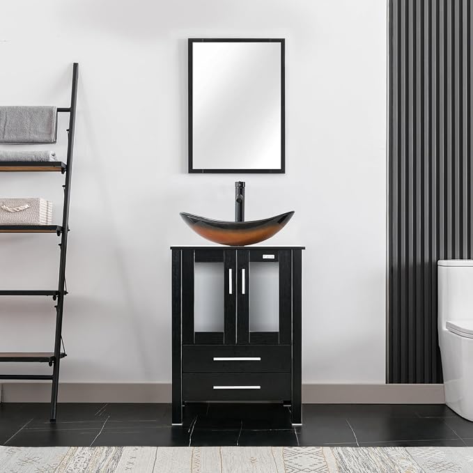eclife 24" Modern Bathroom Vanity Sink Combo Freestanding Cabinet - Image 2