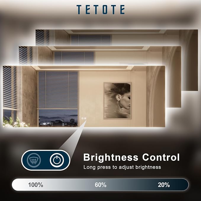 TETOTE Backlit Bathroom 84 x 32 Vanity Mirror - Image 4