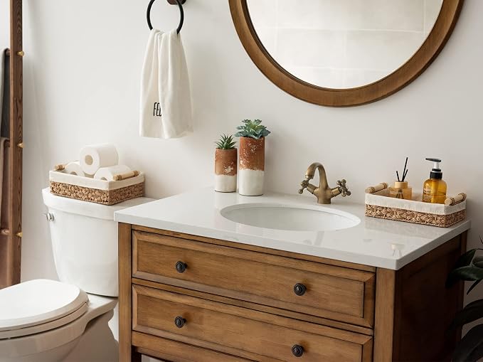 StorageWorks Bathroom Baskets for Organizing, Small Wicker Basket for Bathroom - Image 5
