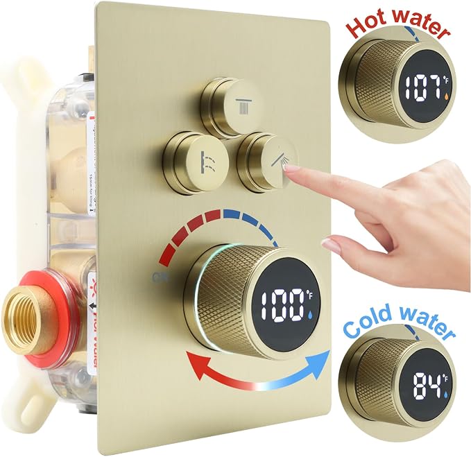 Digital Display Dual Head Shower system Rain Shower System Shower Wall Mount 10 - Image 2