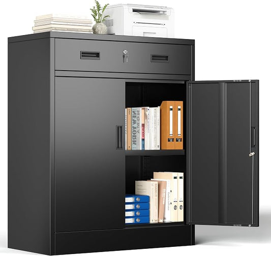 Metal Storage Cabinet, 36 Inch Tall Metal Storage Cabinet by YEEZER