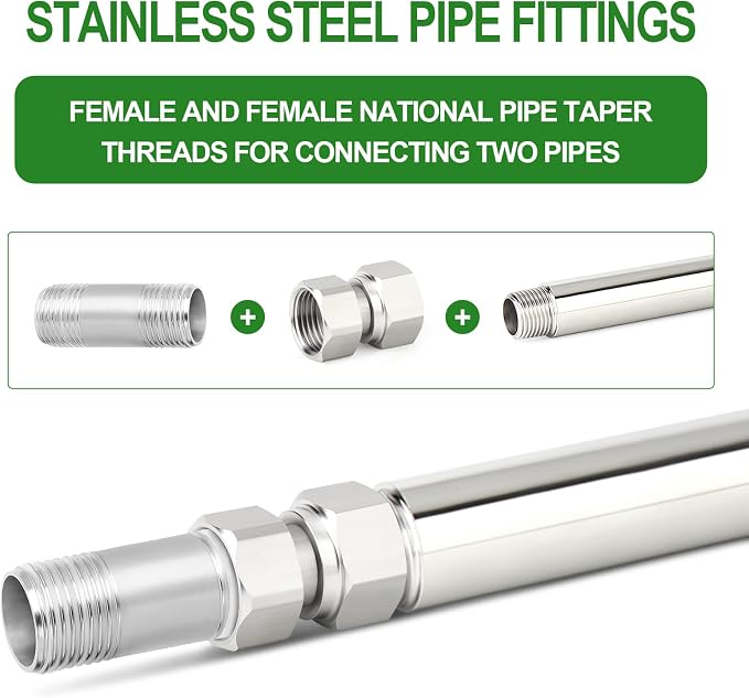 TAISHER 2PCS 304 Stainless Steel Flexible Movable Connector, 1/2" Female - Image 5