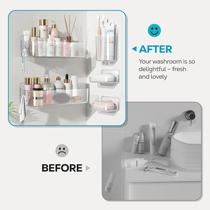Nieifi Adhesive Wall Shelf, Shower Shelves 5 Pack - Image 4