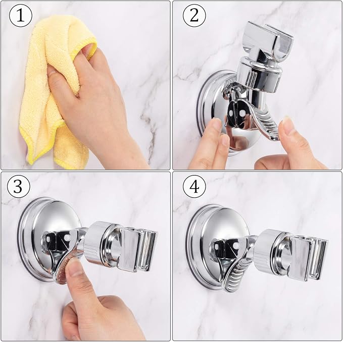 Zhehao Adjustable Shower Head Holder, Removable Suction Cup Shower Head Holder - Image 3