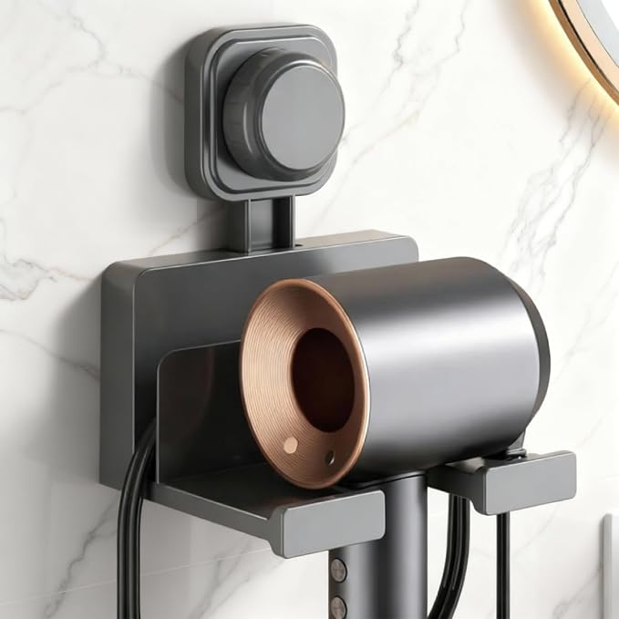 Suction Cup Hair Dryer Storage Organizer by UKKAHOME