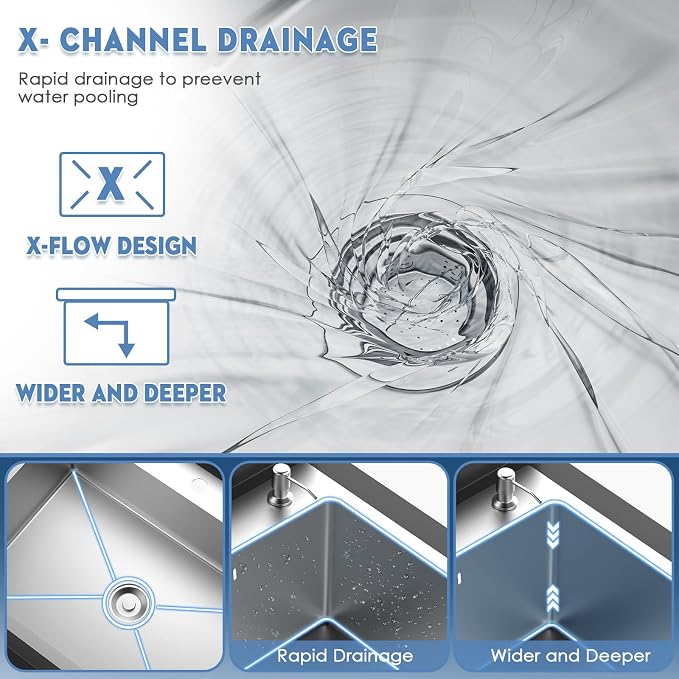 33inch Stainless Steel Freestanding Utility Sink - Image 5