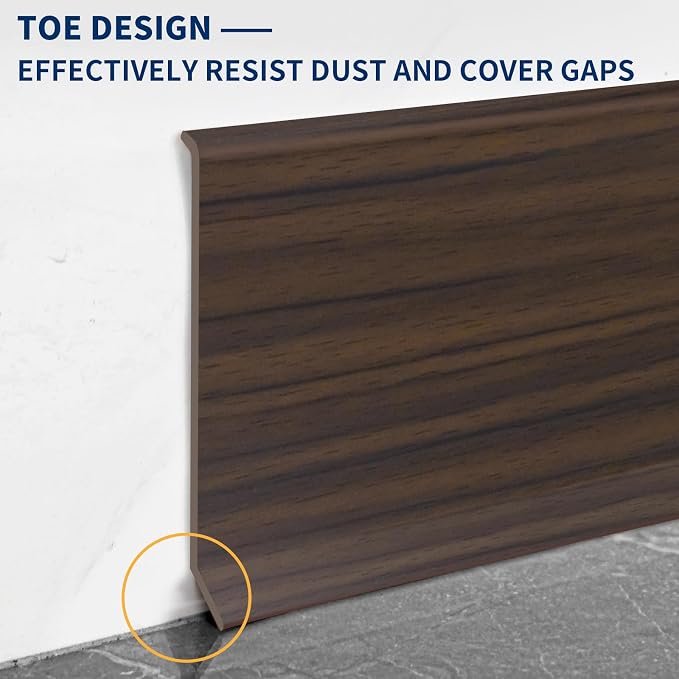 Flexible Baseboard Molding Trim 4 Inch Self-Adhesive Vinyl Wall Base Peel and - Image 4