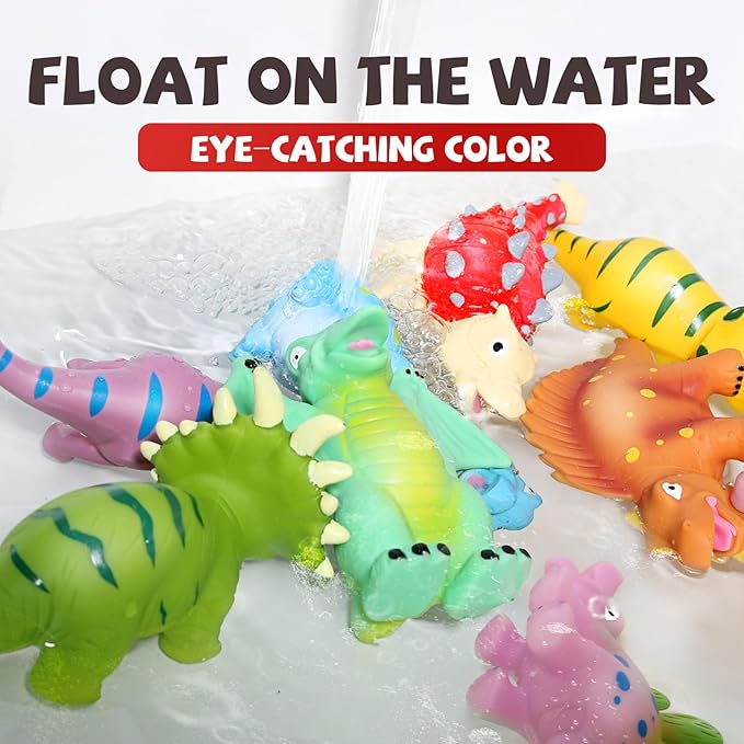 Hely Cancy Dinosaur Bath Toys for Toddler, No Hole Baby Bathtub Shower Water - Image 3