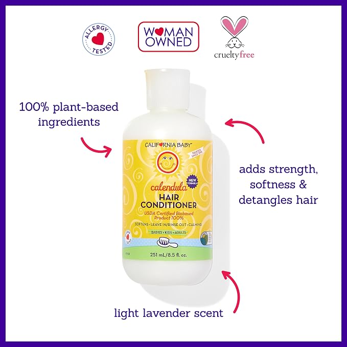 California Baby Calendula Baby Shampoo and Conditioner Set | 100% Plant-Based | - Image 7