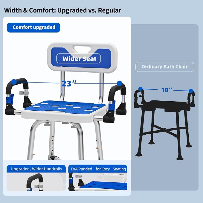 Shower Chair with Arms and Back - Image 2