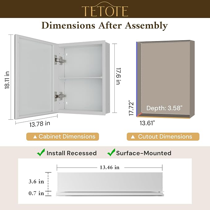 TETOTE 14 x 18 Medicine Cabinet - Image 2