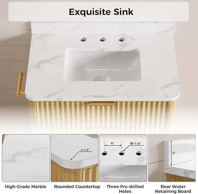 IRONCK 30 inch Bathroom Vanity - Image 4