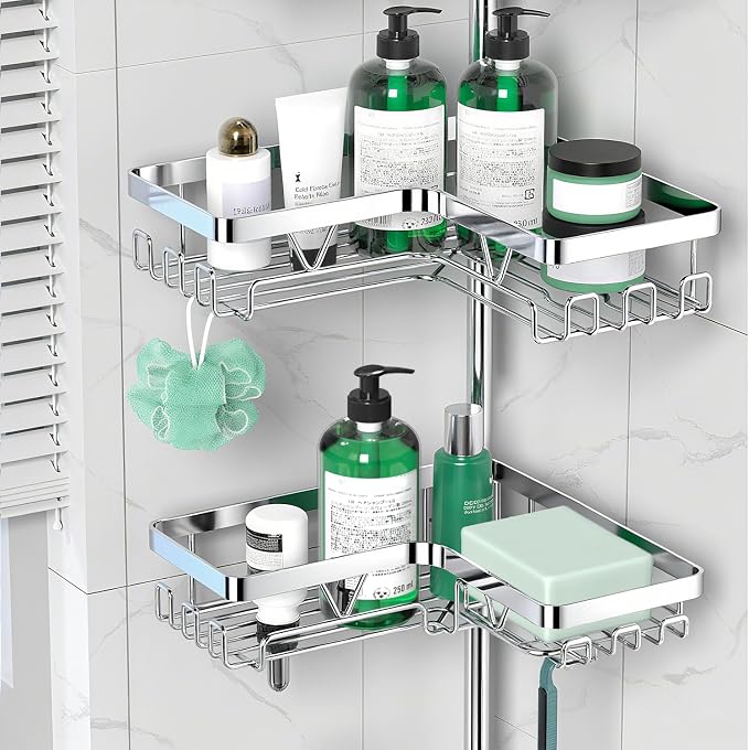 Corner Shower Caddy Tension Pole - Image 3