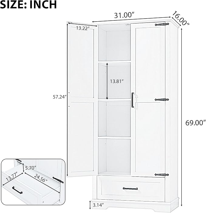Favfurish 69" Tall Bathroom Storage Cabinet - Image 2