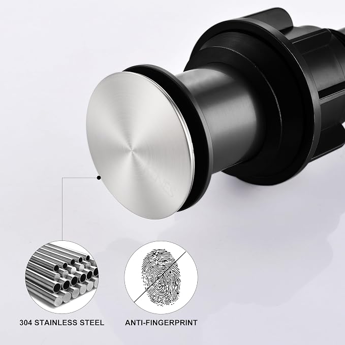 KENES Bathroom Vessel Sink Pop Up Drain Without Overflow Assembly, Lavatory - Image 8