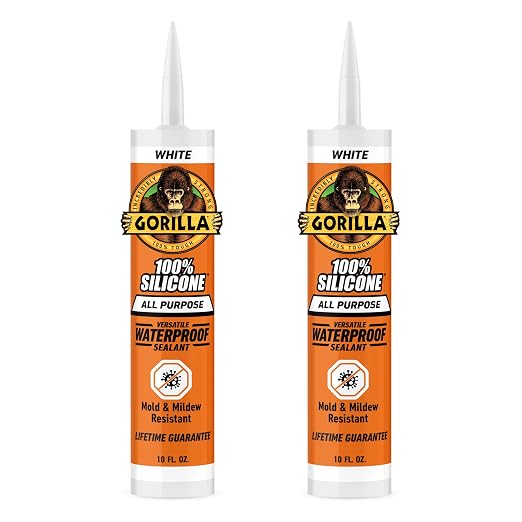 Gorilla Waterproof Caulk & Seal Silicone Sealant, 10oz Cartridge by Gorilla