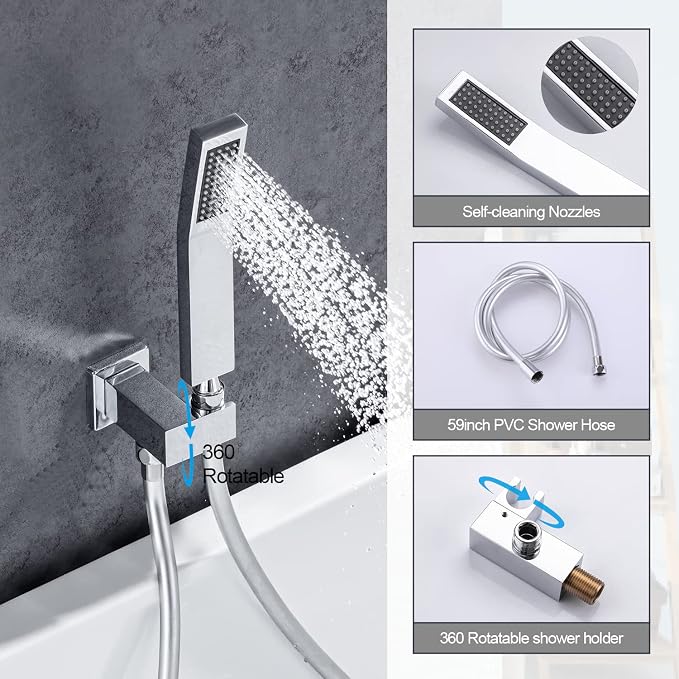 Wall Mount Waterfall Tub Faucet Single Handle Bathroom Bathtub Faucet Waterfall - Image 7