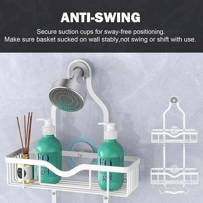 Kadolina Shower Caddy Hanging, Bathroom Shower Rack, Bathroom Organizer - Image 2