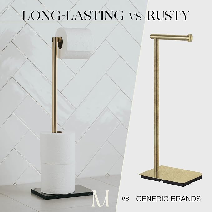 MARMOLUX ACC Free Standing Gold Toilet Paper Holder Stand - Image 6