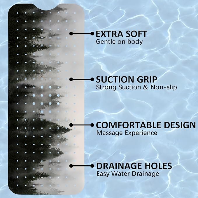 Misty Forest Bathtub Mat Non Slip, Baby Bath Mat - Image 6
