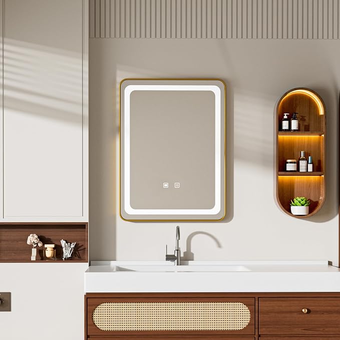 LED Bathroom Mirrors with Lights, 3 Colors Dimmable, Touch Sensor - Image 7