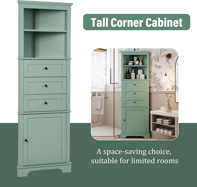 Favfurish 69" Tall Corner Cabinet - Image 4