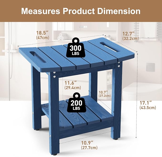 HIPS Shower Benches for Inside Shower, Shower Stool - Image 2