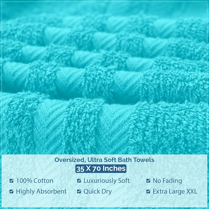 DAN RIVER 2 Pack Luxury Bath Sheets 35x70, 600 GSM, Soft & Quick Dry 100% Ring - Image 8
