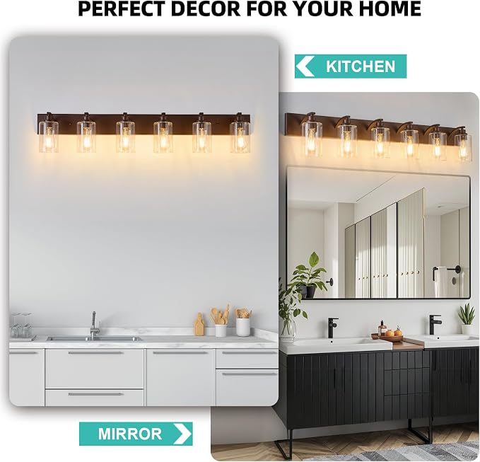 6-Light Bathroom Light Fixtures Modern ORB Vanity Lights - Image 7
